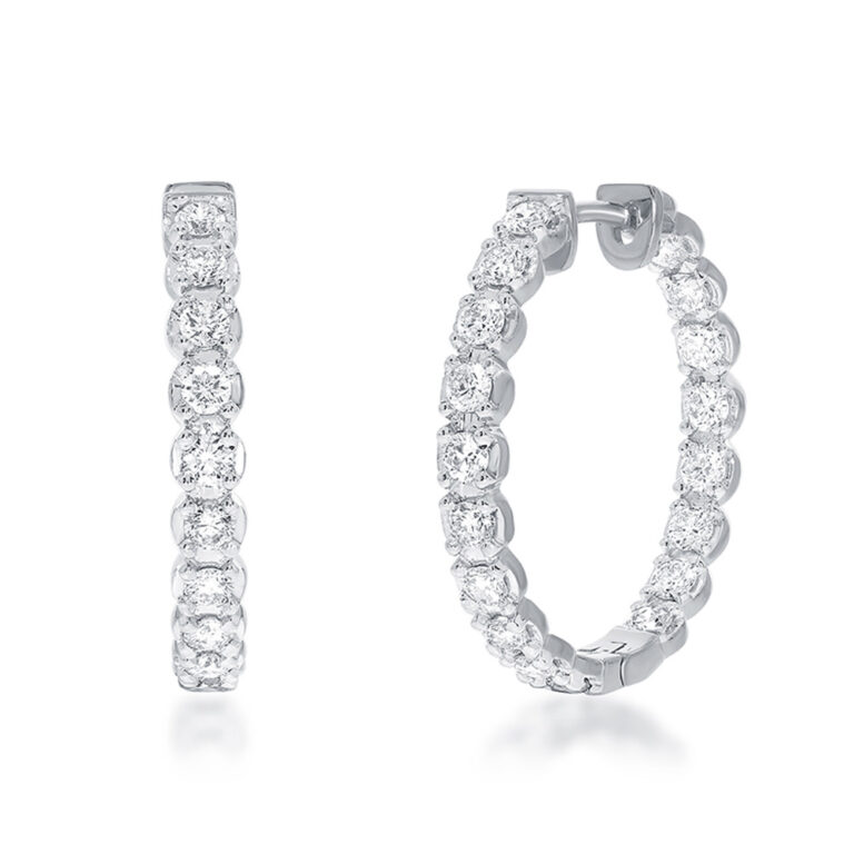 Dangling Lab Grown Inside Out Diamond Hoop Earrings