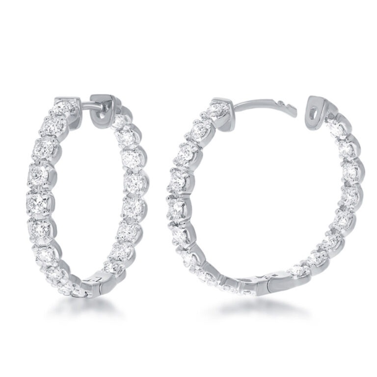 Dangling Lab Grown Inside Out Diamond Hoop Earrings
