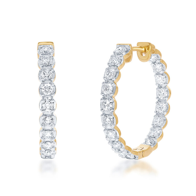 Dangling Lab Grown Inside Out Diamond Hoop Earrings