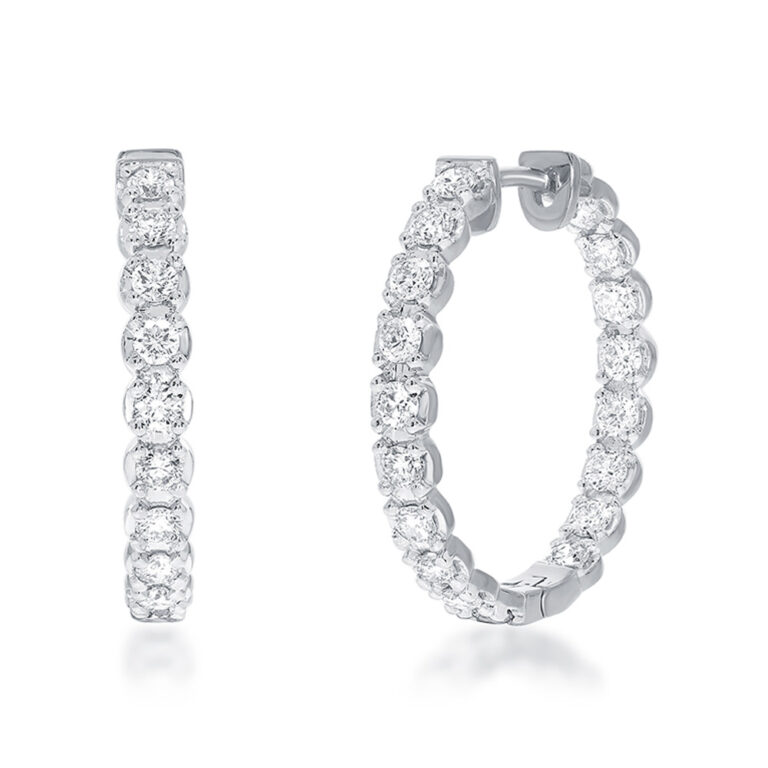 Dangling Lab Grown Inside Out Diamond Hoop Earrings