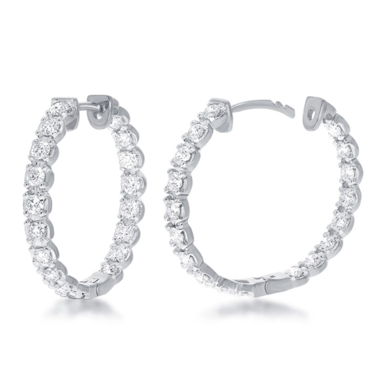 Dangling Lab Grown Inside Out Diamond Hoop Earrings