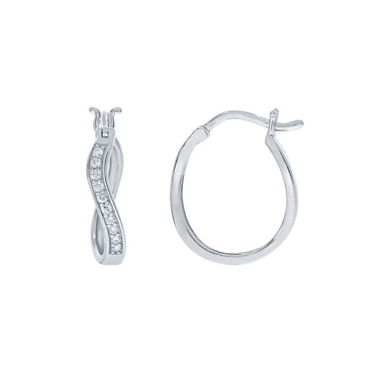 Lab Grown Twisted Diamond Hoop Earrings