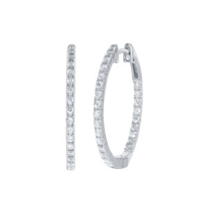 Lab Created Inside Out Dangling Diamond Hoop Earrings | 14K White Gold 1/2 ct. tw._1