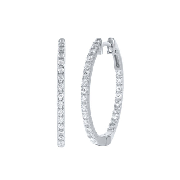 Lab Created Inside Out Dangling Diamond Hoop Earrings | 14K White Gold 1/2 ct. tw._1
