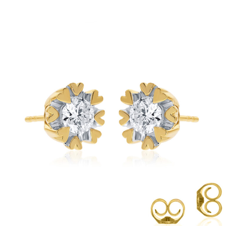 Certified Heart Prong Lab Diamond Stud Earrings