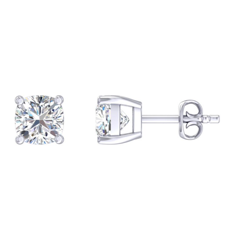 Certified Four Prong Lab Diamond Stud Earring