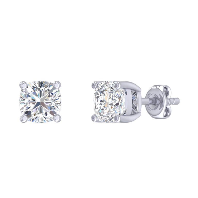Certified Four Prong Lab Diamond Stud Earring