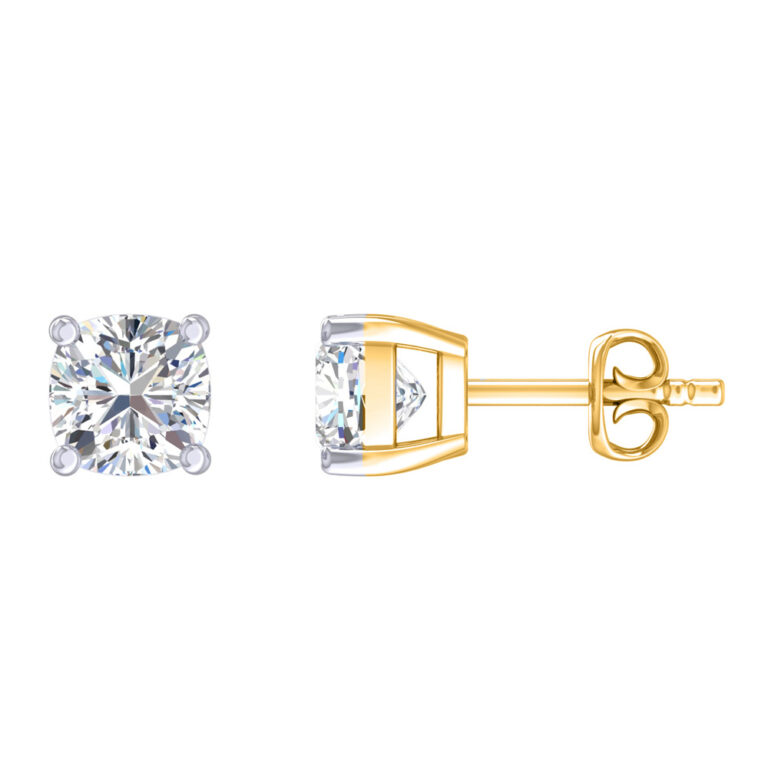Certified Four Prong Lab Diamond Stud Earring