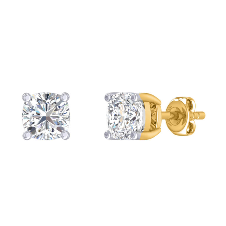 Certified Four Prong Lab Diamond Stud Earring