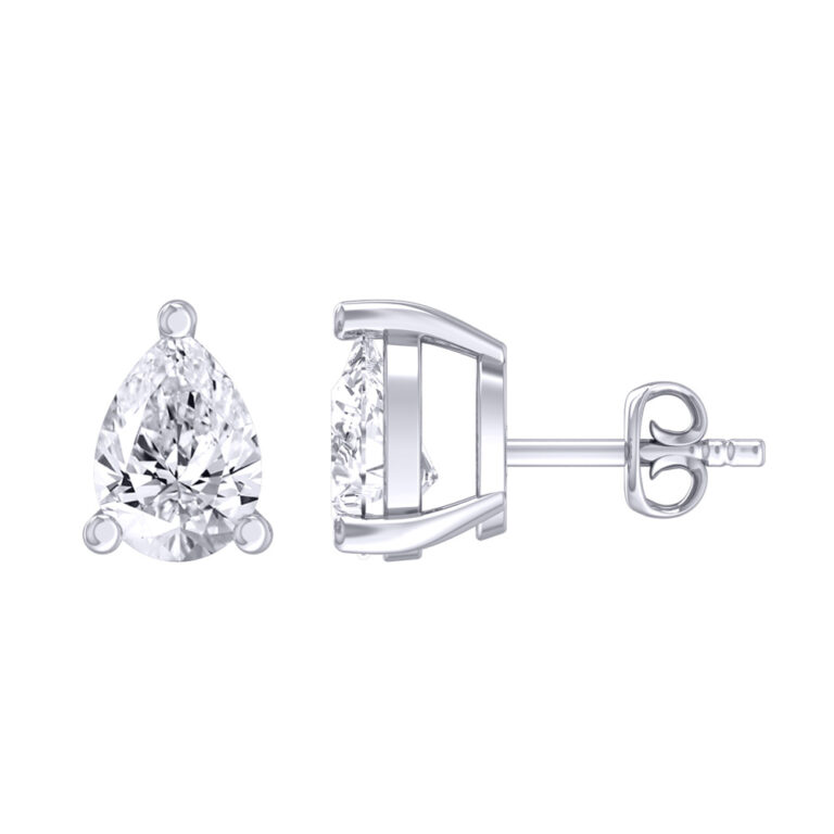 Certified Four Prong Lab Diamond Stud Earring