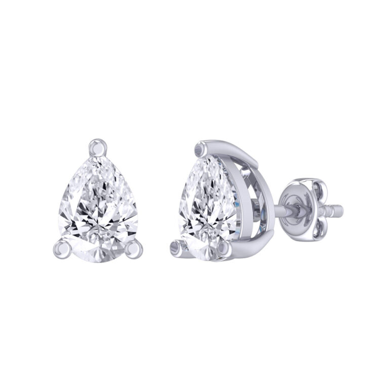 Certified Four Prong Lab Diamond Stud Earring