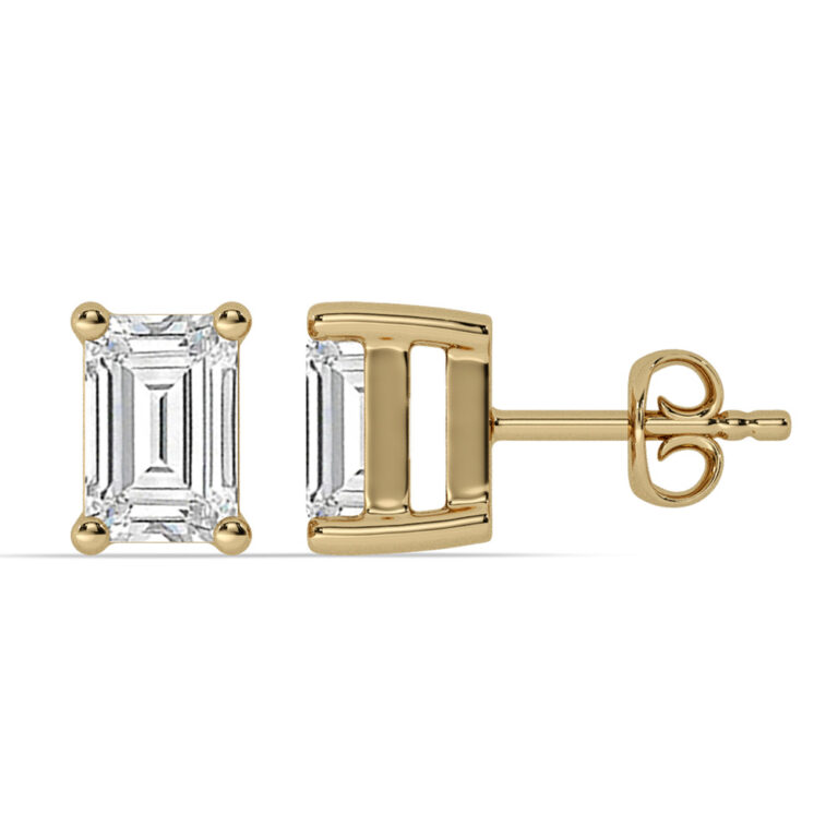 Certified Four Prong Lab Diamond Stud Earring