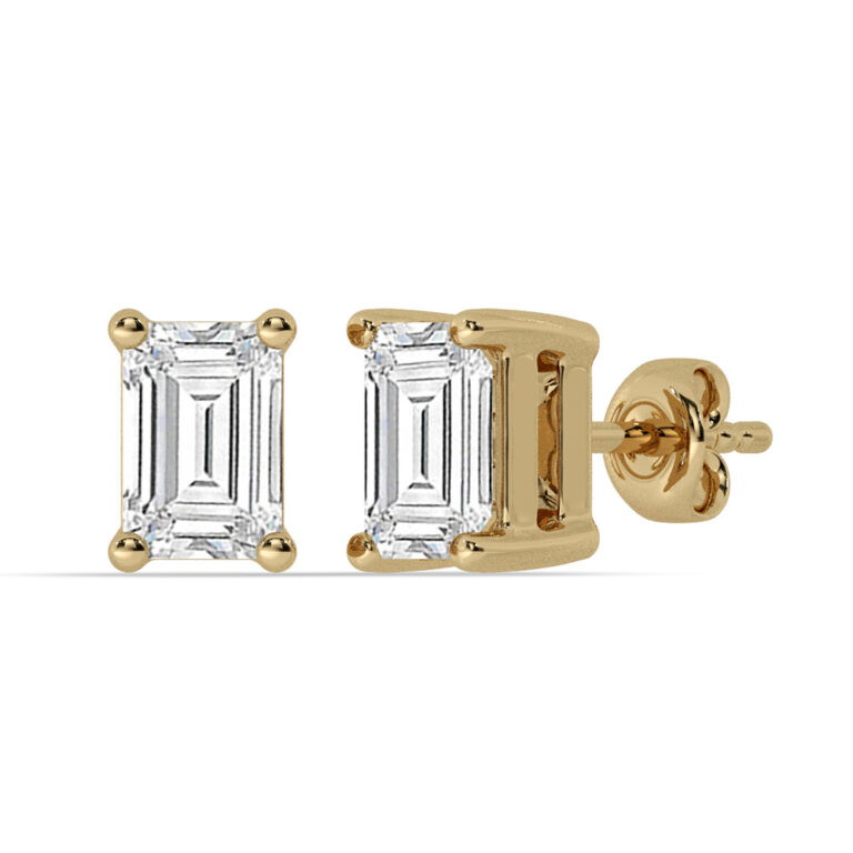 Certified Four Prong Lab Diamond Stud Earring