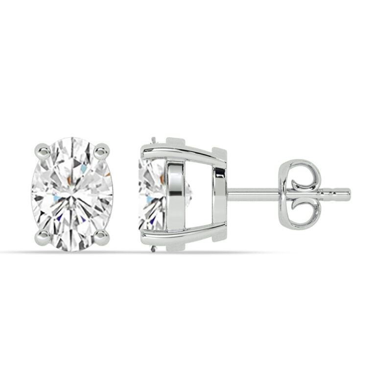 Certified Four Prong Lab Diamond Stud Earring