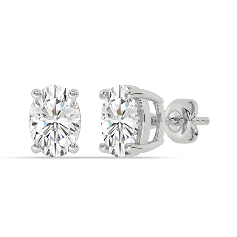 Certified Four Prong Lab Diamond Stud Earring