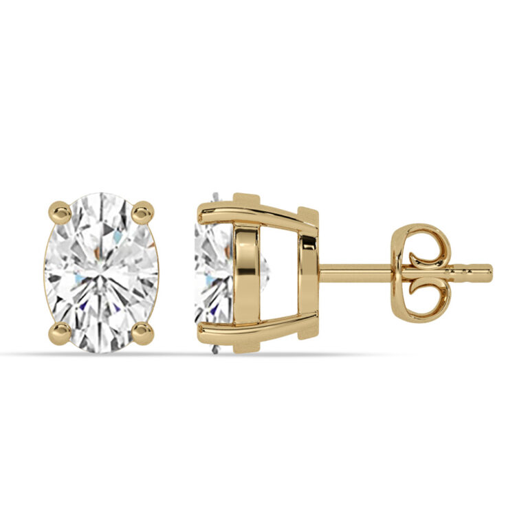 Certified Four Prong Lab Diamond Stud Earring