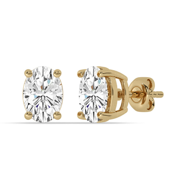 Certified Four Prong Lab Diamond Stud Earring