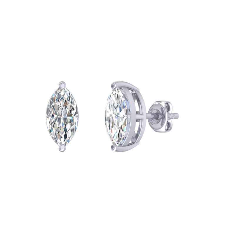 Certified Four Prong Lab Diamond Stud Earring