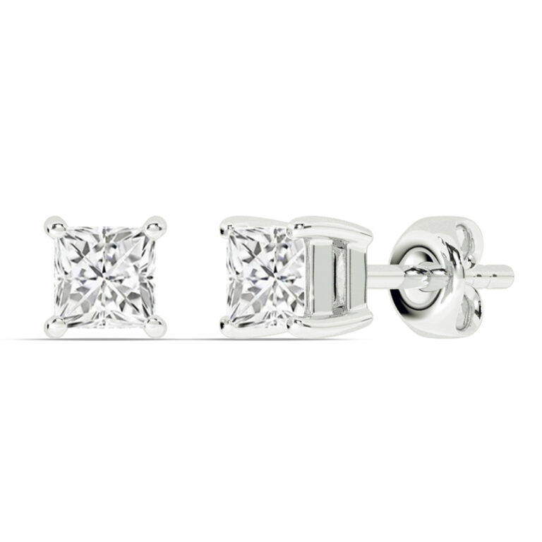 Certified Four Prong Lab Diamond Stud Earring