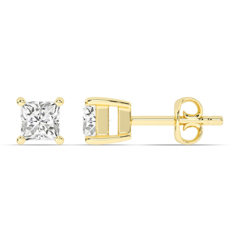 Certified Four Prong Lab Diamond Stud Earring