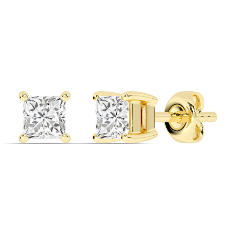 Certified Four Prong Lab Diamond Stud Earring