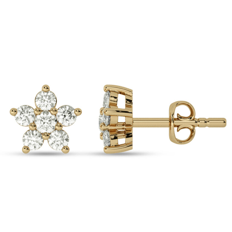 Floral Constellation Lab Grown Diamond Studs Earrings
