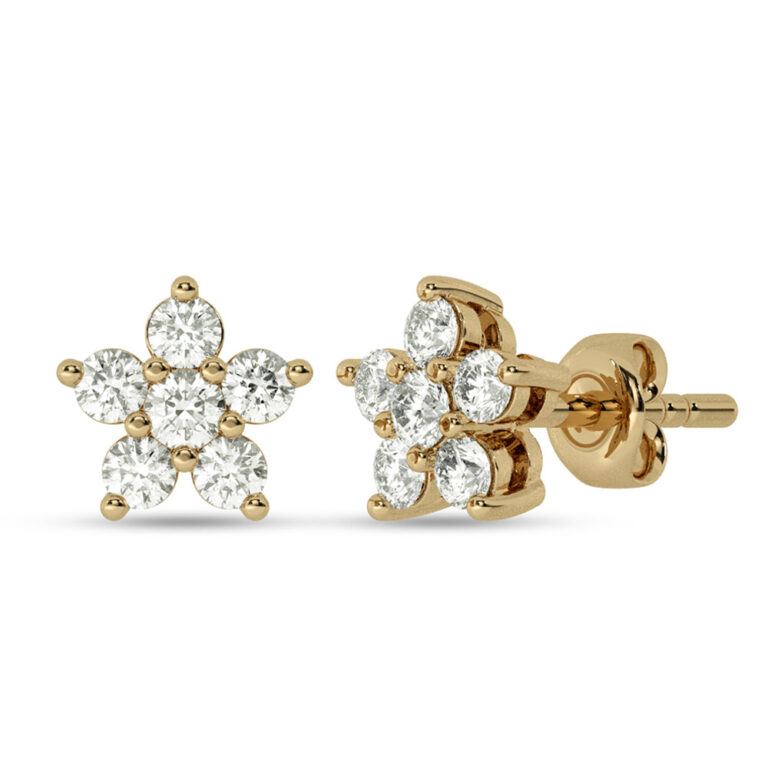 Floral Constellation Lab Grown Diamond Studs Earrings