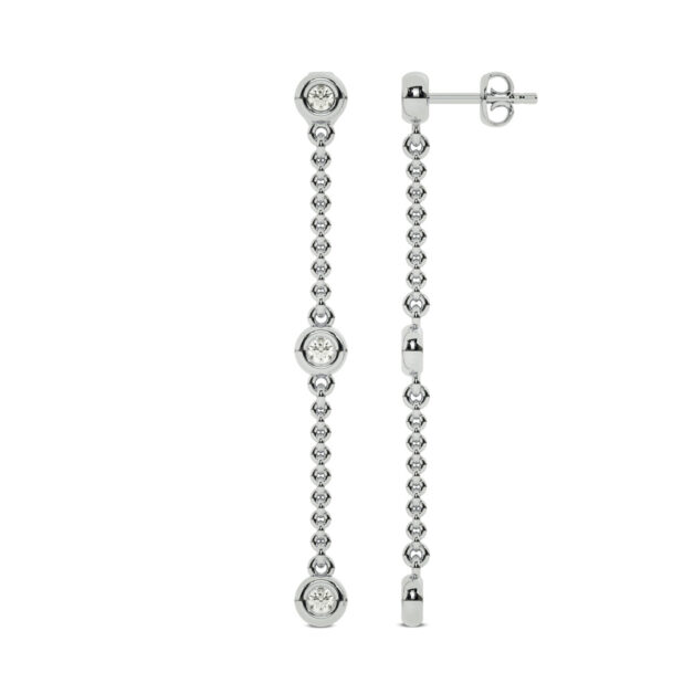 Luminous Strands Lab Grown Diamond Earrings | 14K White Gold 1/2 ct. tw._1
