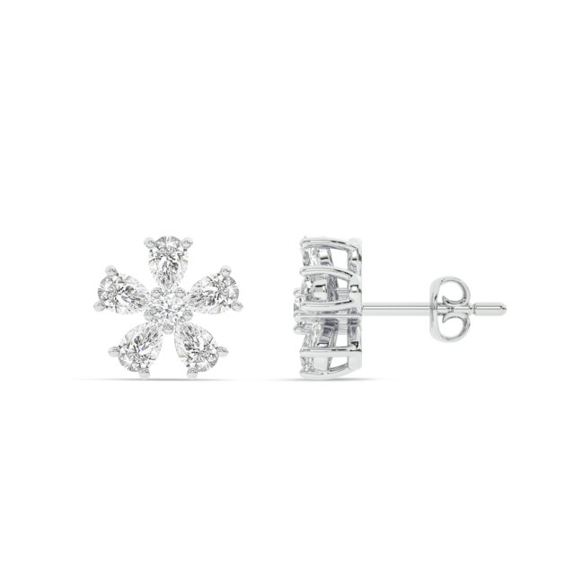 Blossoming Brilliance Lab Grown Diamond Earrings | 14K White Gold 1 1/10 ct.tw._1