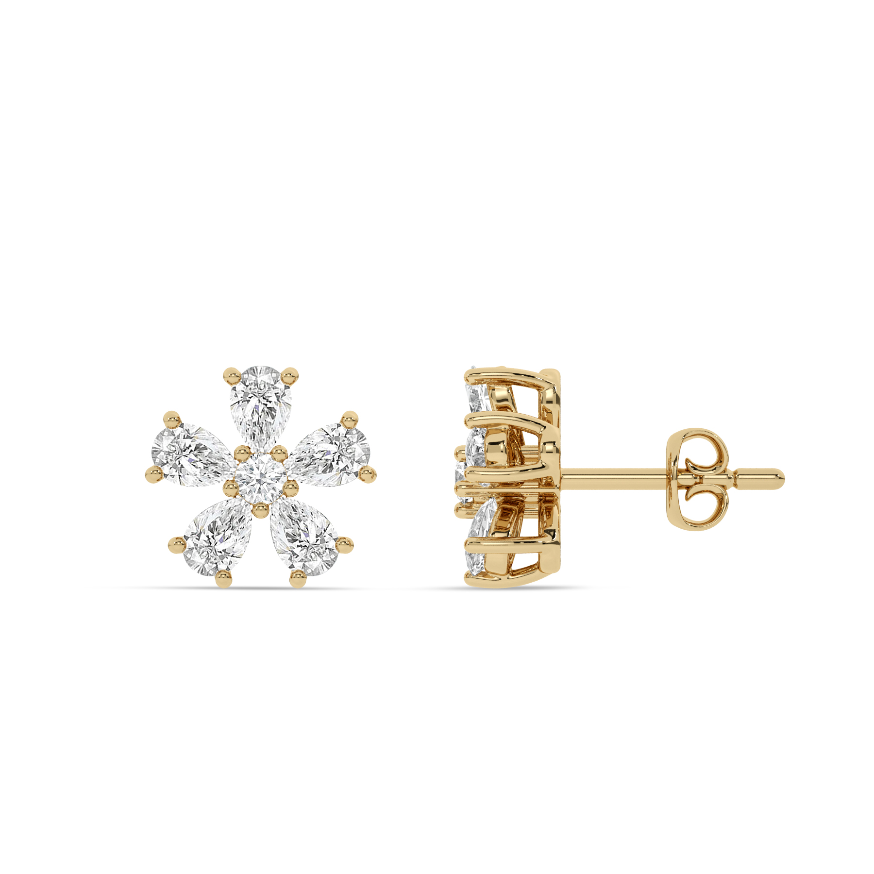 La Joya Jewelry Blossoming Brilliance Lab Grown Diamond Earrings | Yellow Gold 1 1/10 ct.tw.