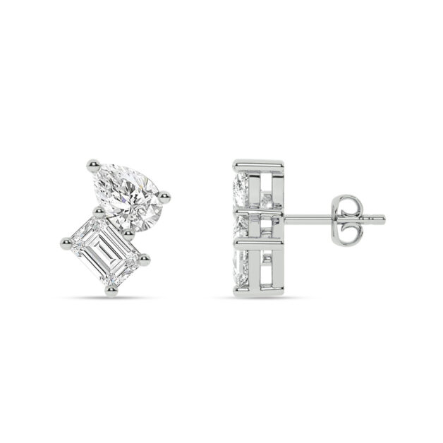 Destined Embrace Lab Diamond Earrings | 14K White Gold 2 ct. tw._1
