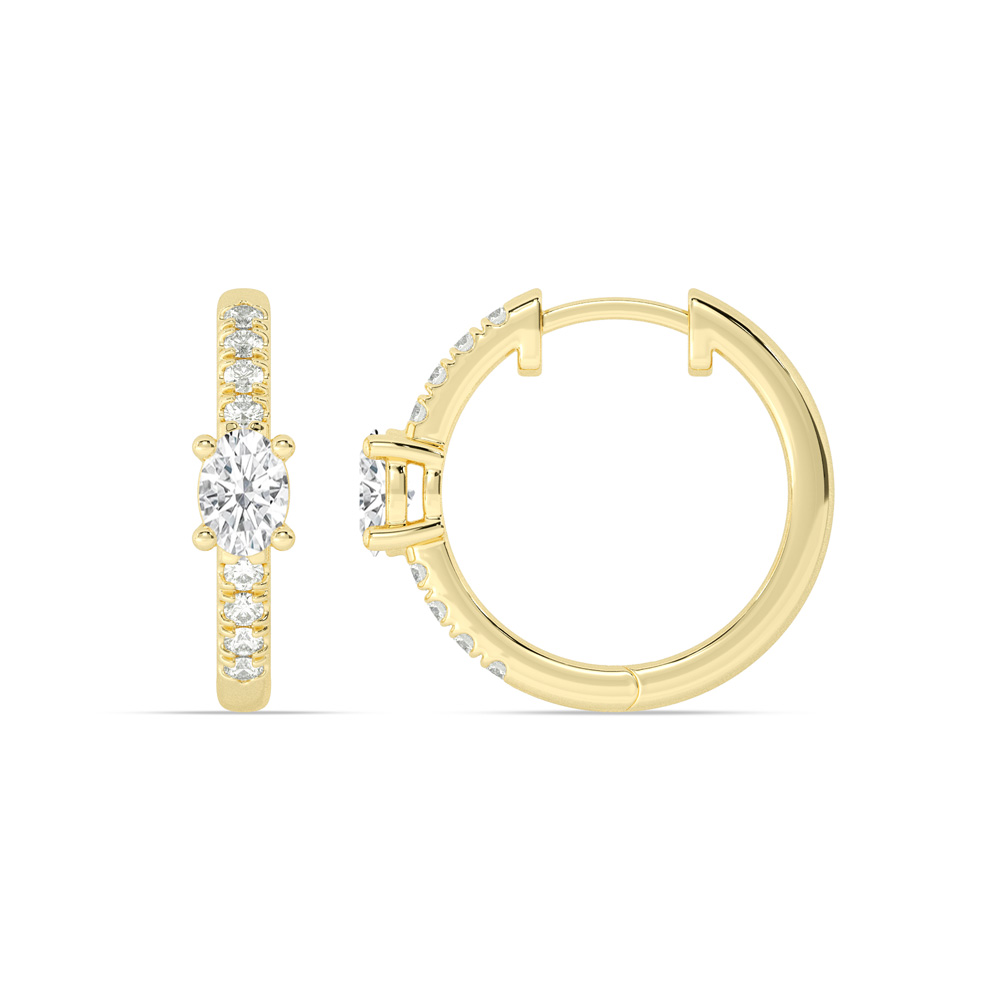 Celestial Stop Lab Grown Diamond Huggie Earrings | 14K Yellow Gold 3/4 ct.tw.