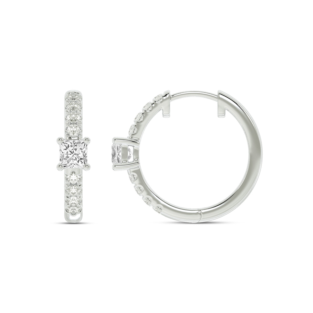 Celestial Princess Lab Grown Diamond Huggie Earrings | 14K White Gold 3/4 ct.tw.