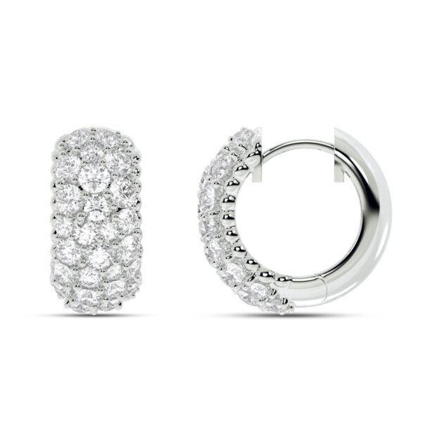 Stellar Embrace Lab Grown Diamond Huggie Earring | 14K White Gold 2 ct.tw. _1