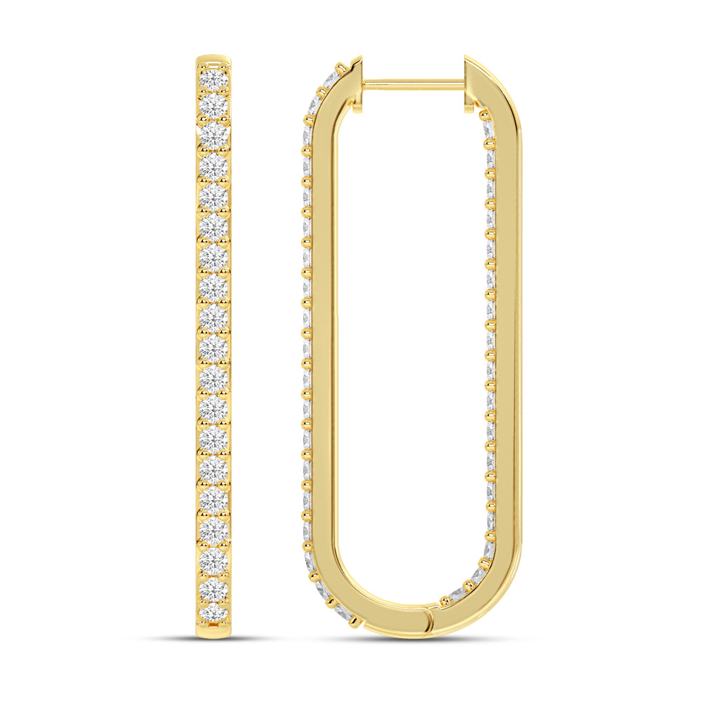 Clipped in Glam Lab Grown Diamond Earrings | Yellow Gold 1 1/2 ct.tw.