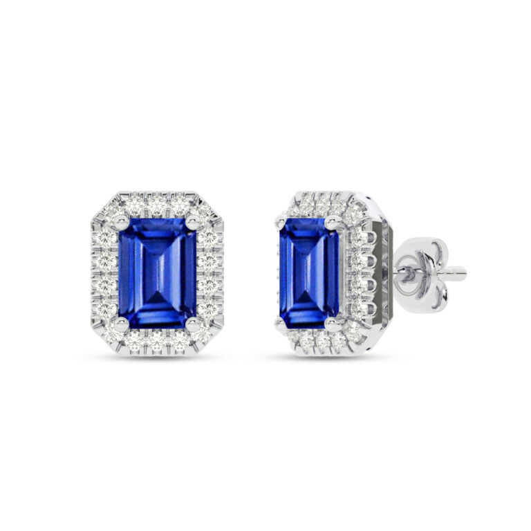 Lab Grown Customizable Halo Diamond Earring
