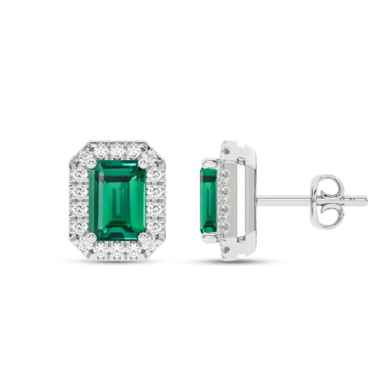 Lab Grown Customizable Halo Diamond Earring