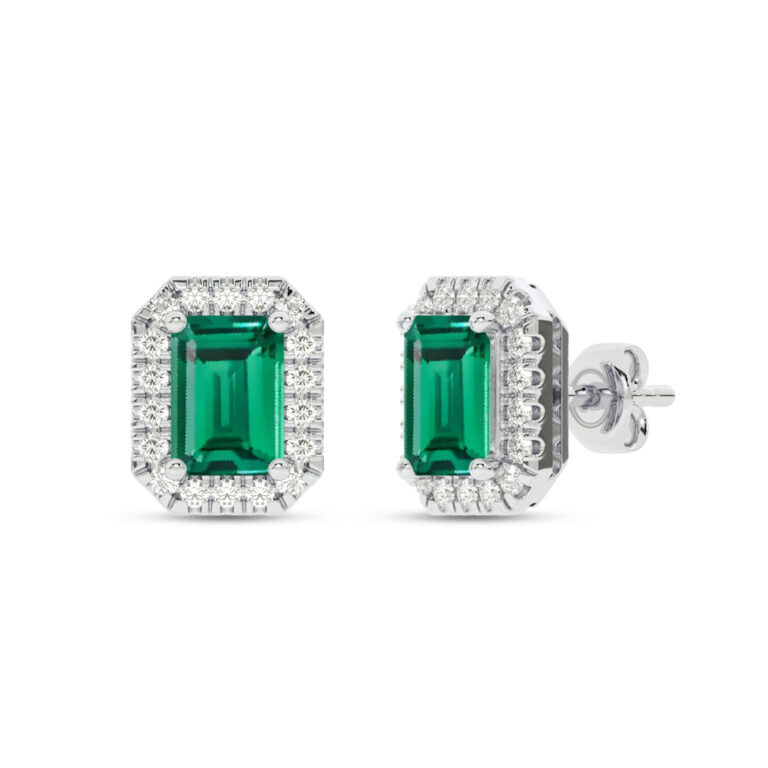 Lab Grown Customizable Halo Diamond Earring