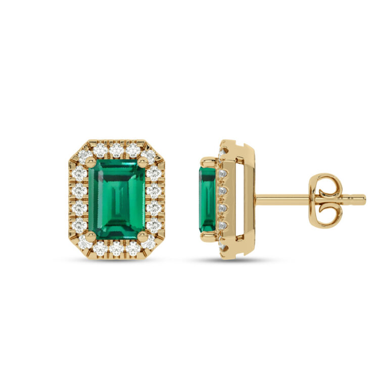Lab Grown Customizable Halo Diamond Earring