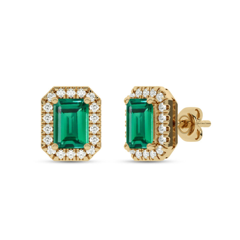 Lab Grown Customizable Halo Diamond Earring