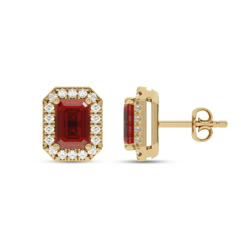 Lab Grown Customizable Halo Diamond Earring