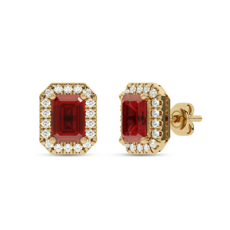 Lab Grown Customizable Halo Diamond Earring