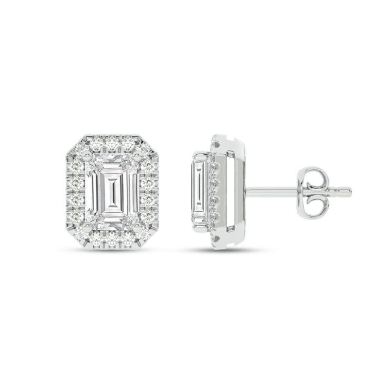 Lab Grown Customizable Halo Diamond Earring