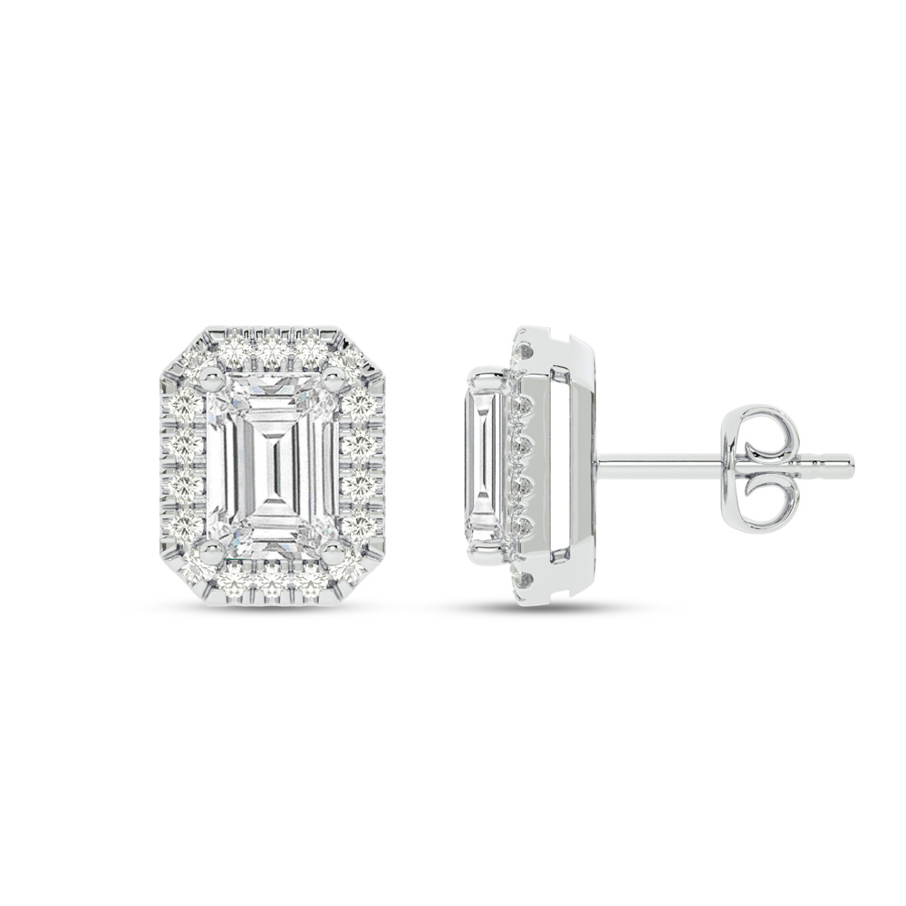 Opulent Lab Grown Diamond Imperial Halo Earrings | 14K White Gold 4 3/4 ct. tw.