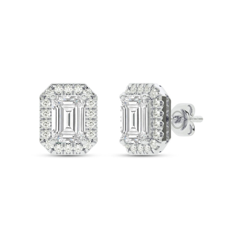 Lab Grown Customizable Halo Diamond Earring