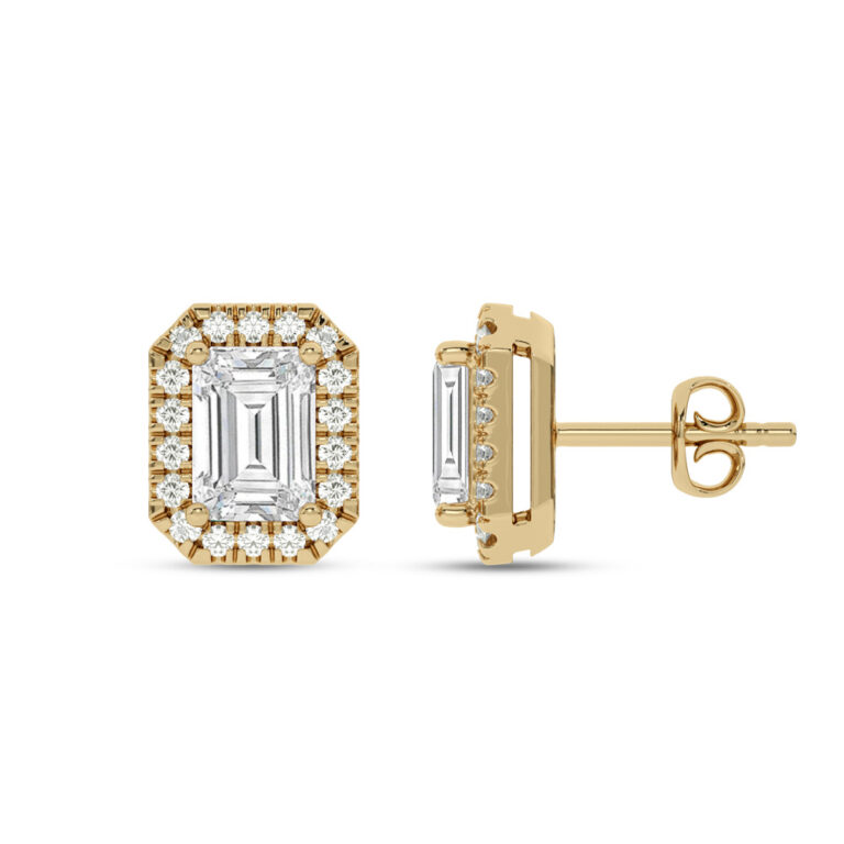 Lab Grown Customizable Halo Diamond Earring