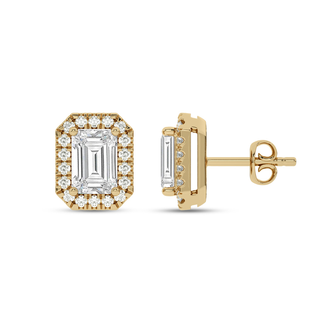 Opulent Lab Grown Diamond Imperial Halo Earrings | 14K Yellow Gold 4 3/4 ct. tw.