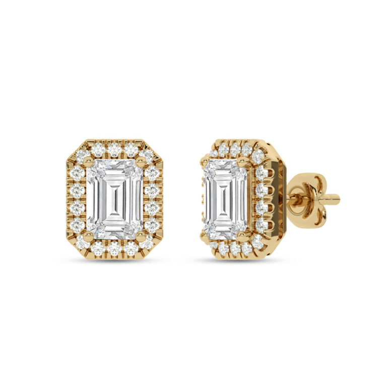 Lab Grown Customizable Halo Diamond Earring