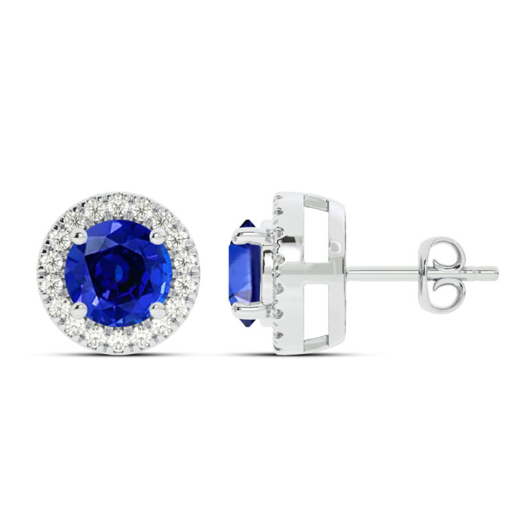 Lab Grown Customizable Halo Diamond Earring