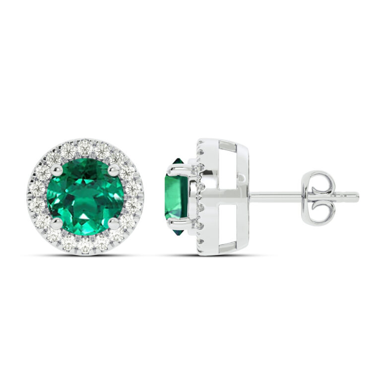 Lab Grown Customizable Halo Diamond Earring